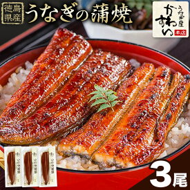 【ふるさと納税】うなぎ屋かわすい 国産うなぎの蒲焼 3尾 川口水産株式会社《30日以内に出荷予定(土日祝除く)》うなぎ蒲焼 鰻 大 タレ 惣菜 丑の日 人気 うなぎ おすすめ 国産 個装