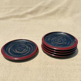 【ふるさと納税】【香川漆器】15cm銘々皿　象谷渕朱5枚組【1620830】
