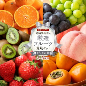 【ふるさと納税】【12ヶ月連続定期便】 創業130余年！老舗果物店の厳選フルーツ詰合せ♪満足セット（3～5品種） | フルーツ 果物 くだもの 食品 人気 おすすめ 送料無料