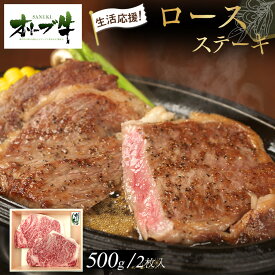 【ふるさと納税】《生活応援》オリーブ牛ロースステーキ　500g(2枚入り) | 肉 お肉 にく 牛肉 オリーブ牛 ロース ステーキ 2枚 食品 香川県産 人気 おすすめ 送料無料 ギフト