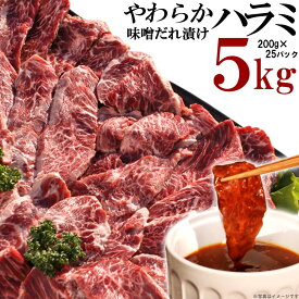 【ふるさと納税】やわらかハラミ味噌だれ漬け5kg（200g×25） | 肉 お肉 にく 食品 ギフト