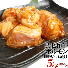 【ふるさと納税】黒毛和牛ホルモン味噌だれ漬け5kg（200g×25） | 肉 お肉 にく 食品 ギフト