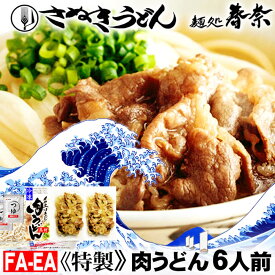 【ふるさと納税】冷凍さぬきうどん 麵処 春奈 イクヱばぁちゃんの肉うどん6人前