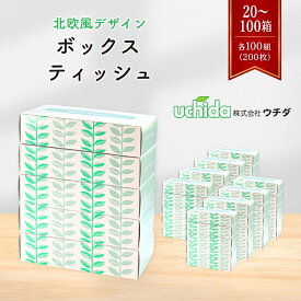 【ふるさと納税】 ティッシュペーパー 選べる容量 20箱 40箱 60箱 100箱 定期便 1箱100組 (200枚) 北欧風デザイン ティッシュペーパー ティッシュ 日用品 消耗品 生活用品 常備品 まとめ買い 大容量 雑貨 必需品 紙 パルプ 高評価 災害 備蓄 防災 送料無料