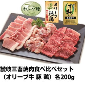 【ふるさと納税】肉 讃岐 三畜 焼肉 食べ比べ セット オリーブ牛 オリーブ豚 オリーブ鶏 和牛 お肉 牛肉 豚肉 鶏肉 牛 豚 鶏 国産 焼き肉 焼肉セット 焼き鳥 ロース モモ　【 丸亀市 】　お届け：入金確認後、随時発送いたします。※お盆、年末年始発送不可。