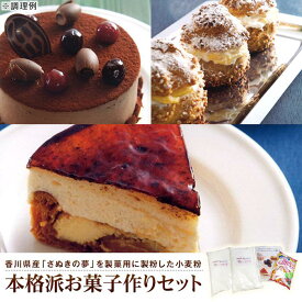【ふるさと納税】本格派お菓子作りセット（小麦粉2種+レシピ本1冊）
