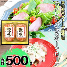 【ふるさと納税】坂出市 限定 香川県産 オリーブ豚 使用 ボンレスハム ＆ ポークローフ 2種 セット ハム 香川 日本ハム 取り寄せ 贈答 歳暮 ギフト BG1007 | 肉 お肉 にく ボンレス ポークローフ 豚 オリーブ豚 食品 讃岐 香川県産 人気 おすすめ 送料無料 ギフト