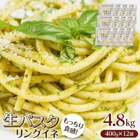【ふるさと納税】生パスタ リングイネ 4.8kg 48食分( 麺 400g：4食 × 12袋 )｜生麺 | 麺 食品 加工食品 人気 おすすめ 送料無料