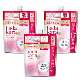 【ふるさと納税】【新パッケージ】hadakara（ハダカラ）ボディソープ　泡で出てくるタイプ　フローラルブーケの香り　詰替え750ml 3袋パック | 石鹸 スキンケア 洗浄 ボディケア 人気 おすすめ 送料無料