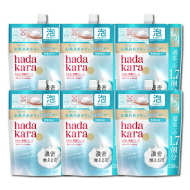 【ふるさと納税】【新パッケージ】hadakara（ハダカラ）ボディソープ　泡で出てくるタイプ　クリーミーソープの香り　詰替え750ml 6袋パック | 石鹸 スキンケア 洗浄 ボディケア 人気 おすすめ 送料無料