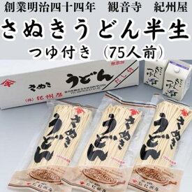 【ふるさと納税】さぬきうどん半生（つゆ付）（75人前）3人前×25袋 麺類 讃岐うどん
