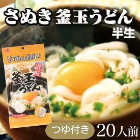 【ふるさと納税】さぬきうどん 釜玉うどん 半生タイプつゆ付き 20人前 麺類 　お届け：ご寄附（入金）確認後、約2週間で順次配送いたします。