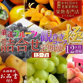 【ふるさと納税】旬を見極めた、厳選フルーツ詰合せ【観音寺コース-極-】12ヶ月連続 果物 旬の果物 旬のフルーツ お楽しみ デザート 食後 国産 観音寺産 　お届け：寄附申込（ご入金確認月）の翌月より12ヶ月連続お届け