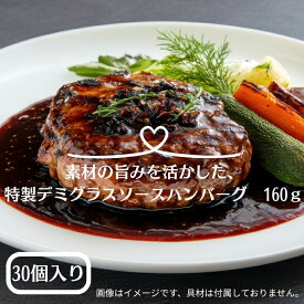 【ふるさと納税】素材の旨みを活かした、特製デミグラスソースハンバーグ　160g×30個（個包装・冷凍）　お届け：年内配送：2025年12月15日までとなります。 翌年1月10日より順次配送