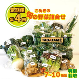 【ふるさと納税】 野菜 定期便 お楽しみ セット 特別栽培 4回 詰め合わせ 7～10種類 TAGATAME タガタメ
