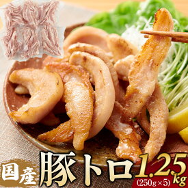 【ふるさと納税】国産豚トロ 250g×5パック(1.25kg) 小分け【トントロ 豚 豚肉 焼肉 BBQ 希少部位 さぬき市】