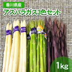 アスパラガス3色セット 1kg　【アスパラガス 野菜 野菜セット】　お届け：2024年3月上旬～9月下旬