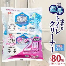 【ふるさと納税】トイレクリーナー 大判 GN超厚流せるトイレクリーナー 12枚×2パック×40袋 トイレクリーナー 大判サイズ 除菌 消臭 銀イオン アルコール トイレに流せる オープンラベル トイレ掃除 拭き掃除 便器 日用品 香川県 三豊市 30, 000円 台 送料無料 レック