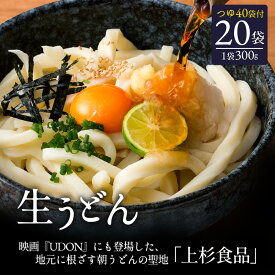 【ふるさと納税】 讃岐うどん 上戸うどん 生うどん 20袋入りセット 【だしつゆ付】 (300g×20袋) [ うどん 半生うどん 高評価 食べログ上位店 香川県 三豊市 映画UDON登場店 生うどん 老舗製麺所 人気セット 製麺所 送料無料 セット 返礼品 30000 30,000円 台 上杉食品 ]