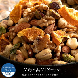 【ふるさと納税】ミックスナッツ ドライみかん入り 素焼き 父母ヶ浜ミックスナッツ 500g(250g×2) [ミックスナッツ ナッツ ドライフルーツ アーモンド くるみ ピスタチオ 大容量 お取り寄せ 子供 香川県 三豊市 7000円 10,000円 以下 返礼品 送料無料 本気モード ]