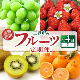 【ふるさと納税】【配送不可地域：北海道・沖縄県・離島】定期便 4回 フルーツ シャインマスカット いちご さぬきひめ グリーンキウイフルーツ 2L 三豊市産 厳選品 デコポン 旬の季節 お届け 瀬戸内式気候 香川県 三豊市 お取り寄せグルメ お取り寄せ 送料無料