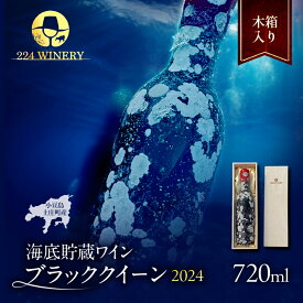 【ふるさと納税】赤ワイン 海底熟成 海底貯蔵 224ワイナリー 小豆島 瀬戸内 ブラッククイーン 2024 720ml 1本 木箱入り 熟成期間 4～6ヶ月 コルク 蝋封 日本ワイン 国産ワイン 記念日 誕生日 お祝い 内祝い ギフト 贈り物 贈答 ワイン ワイナリー 香川県 土庄町