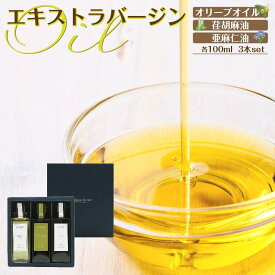 【ふるさと納税】エキストラバージン(EXV)オリーブオイル・荏胡麻油・亜麻仁油100ml3本入 スペイン産 | 油 あぶら 食品 加工食品 人気 おすすめ 送料無料