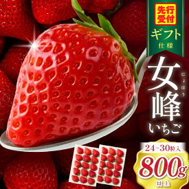 【ふるさと納税】【ギフト仕様】【高級】女峰いちご　24又は30粒入(800g以上)　≪ IDOMALL セレクト≫　 いちご ストロベリー 女峰 苺 冷蔵 フルーツ 旬 果物 香川県 デザート 青果物 贈答 プレゼント 化粧箱 贈り物 おすすめ