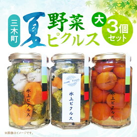 【ふるさと納税】新鮮！三木町夏野菜ピクルス 大(290g)3個セット ピクルス 野菜 夏野菜 果物 フルーツ 漬物 お漬物 和風 洋風 デザート 酢たれ たれ ドレッシング 氷上ピクルス 旬 季節 旬の野菜 季節の野菜 ひかみぴくるす おかず おすすめ 人気 香川県 三木町 送料無料
