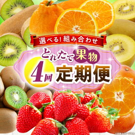【ふるさと納税】【選べる組み合わせ】とれたて果物 4回定期便 果物 フルーツ 果物定期便 フルーツ定期便 定期便 4回 いちご キウイ デコポン ゴールドキウイ みかん 濃厚 旬の果物 定期 人気 おすすめ 贈答 贈り物 青果物 糖度 香川県 三木町 送料無料