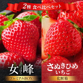 【ふるさと納税】【数量限定】厳選いちご2種 食べ比べセット いちご 果物 フルーツ さぬきひめ 女峰 贈答 食べ比べ いちご食べ比べ 厳選 贈り物 ギフト 旬 旬の果物 ご褒美 デザート 化粧箱 苺 旬のいちご フルーツ食べ比べ 香川県 三木町 送料無料