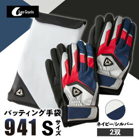 【ふるさと納税】941バッティング手袋（合成皮革　カラー同色2双入りセット）【ネイビー/シルバー　Sサイズ】 野球 バッティンググローブ用品 野球手袋 バッティング手袋 手袋ケース スポーツ 香川県 装着感 手袋 革 合成皮革 国内 国産 レガン おすすめ