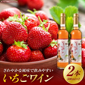 【ふるさと納税】いちごワイン2本 (500ml×2) お酒 醸造酒 乾杯 おさけ 酒 アルコール いちご 苺 ぶどう糖液 さわやか 贈り物 ギフト 常温 お裾分け 贈答 ワイン グルメ プレゼント 香川県産 香川県 三木町 おすすめ