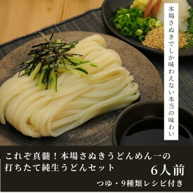 【ふるさと納税】これぞ真髄！本場さぬきうどんめん一の打ちたて純生うどんセット(6人前)〔提供：釜だしさぬきうどんめん一〕釜あげ・釜たま・釜だし・かけうどん他