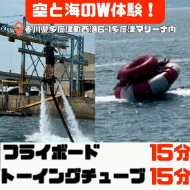 【ふるさと納税】空と海のW体験！ 爽快フライボード15分間の空中チャレンジ！＆絶叫トーイングチューブの15分チャレンジ！【B-71】〔提供：Ayagawa Resort〕