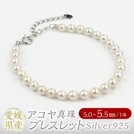 【ふるさと納税】パール ブレスレット 5.0-5.5mm Silver925 アジャスター付 60000円 6万円 真珠 本真珠 アコヤ真珠 アクセサリー ジュエリー シルバー 925 ホワイト シンプル おしゃれ 上品 製品保証書付き 日本製 愛媛県 送料無料 (863)