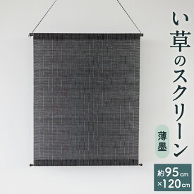 【ふるさと納税】い草 の スクリーン 薄墨 約95×120cm すだれ 仕切り 壁掛け いぐさ 黒色 天然素材 日本製 国産 インテリア 和風 愛媛県 (146)