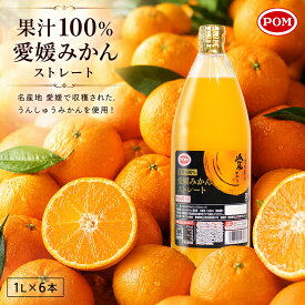 【ふるさと納税】 みかんジュース 愛媛みかんストレート 6L ( 1000ml × 6本 ) | みかん 果物 くだもの フルーツ 柑橘 蜜柑 オレンジ 果汁 100％ 飲料 ポンジュース POMジュース ドリンク ご当地 お土産 お取り寄せ 人気 おすすめ 愛媛県 松山市 POM えひめ飲料