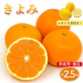 【ふるさと納税】 【先行予約】 きよみ 家庭用(優品) 約2.5kg ＆ 瀬戸内海の島レモン3玉 | みかん オレンジ ミカン mikan 柑橘 かんきつ レモン 檸檬 れもん フルーツ 【2026年3月中旬頃から発送予定】柑橘 果物 くだもの 農家直送 産地直送 愛媛県 松山市 ココオ Koko'o