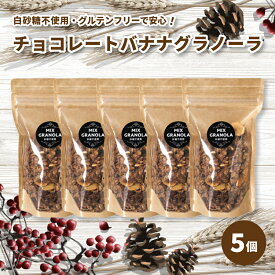 【ふるさと納税】 【冬季限定：10月から5月下旬発送】チョコレートバナナグラノーラ ( 白砂糖不使用・グルテンフリー ) 5個 セット【化粧箱入り】【受注生産】750g ( 150g×5個 ) | チョコレート バナナ グラノーラ グルテンフリー 愛媛県 松山市 ココオ Koko'o