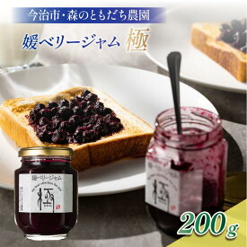【ふるさと納税】＼ホテルで提供／最高級 ブルーベリー ジャム 媛ベリージャム 「極」 200g 国産 無添加 オーガニック ブルーベリージャム ふるさと納税ぶるーべりージャム 高級ジャム 無添加ジャム 甘い 朝食 パン 愛媛県今治産 ジャム 【VB00160】