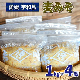【ふるさと納税】 こだわり 麦 みそ 1kg × 4個 計 4kg 井伊商店 全麦麹味噌 天然醸造 非加熱 生味噌 みそ 麦味噌 miso お味噌 おみそ 発酵 発酵食品 調味料 加工食品 国内産原材料使用 麦 麹 味噌汁 みそ汁 お味噌汁 豚汁 料理 調理 数量限定 国産 愛媛 宇和島 J010-108001