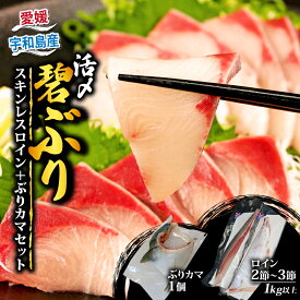 【ふるさと納税】 鰤 ぶり ブリ 碧ぶり 活締め 皮なし 2節~3節 計 1kg 以上 ぶりカマ 1個 南予ビージョイ 冷蔵 活〆 スキンレスロイン ロイン ぶりしゃぶ 刺身 刺し身 たたき 漬け丼 漬丼 海鮮丼 寿司 鍋 しゃぶしゃぶ 国産 愛媛 宇和島 D020-150009