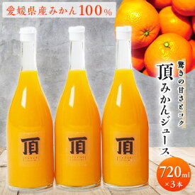 【ふるさと納税】 頂 みかんジュース 100% ストレート ジュース 3本入り ( 720ml × 3本 ) オレンジジュース フルーツ 果物 みかん ミカン オレンジ 旬 ギフト プレゼント 贈り物 送料無料 【C31-24】【1081310】