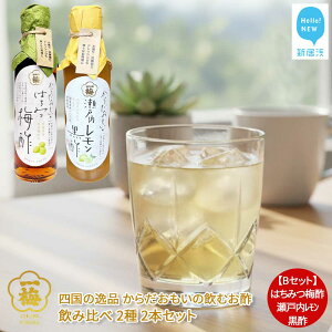 【ふるさと納税】四国の逸品 からだおもいの飲むお酢 飲み比べ 2種 200ml×2本 セット (はちみつ梅酢 ゆず黒酢 瀬戸内レモン黒酢 から2種) 【昭和23年創業 一梅酢】 国産 人気