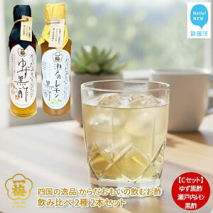 【ふるさと納税】四国の逸品 からだおもいの飲むお酢 飲み比べ 2種 200ml×2本 セット (はちみつ梅酢 ゆず黒酢 瀬戸内レモン黒酢 から2種) 【昭和23年創業 一梅酢】 国産 人気