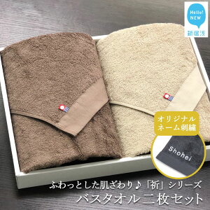【ふるさと納税】【今治タオル】あなただけのオリジナル刺繍入り Hello!NEWタオル 祈シリーズ バスタオル 2枚セット