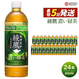【ふるさと納税】＜綾鷹 濃い緑茶 650ml×24本＞ ※最短5営業日で出荷します。スピード発送 選べる 配送回数 1回 2回 3回 定期便 単品 コカ・コーラ ペットボトル PET お茶 緑茶 茶カテキン 機能性表示食品 飲料 清涼飲料水 ソフトドリンク 愛媛県 西条市 【常温】