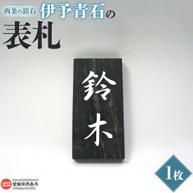 【ふるさと納税】 ＜西条の銘石 伊予青石の表札（本磨き仕上げ）＞ ※2か月以内に順次出荷します。 青石 文字入れ 石 石加工 一点物 希少 自然物 西条市産 いよせき 愛媛県 西条市 【常温】