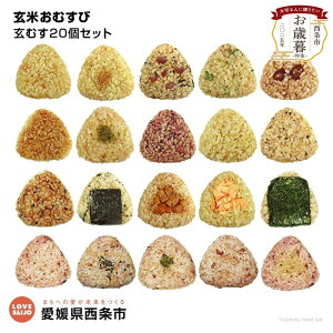 【ふるさと納税】★レビューキャンペーン実施中★<玄米 おむすび 20個 セット> おにぎり 冷凍 食べ比べ 詰め合わせ 夜食 朝食 昼食 間食 軽食 電子レンジ 時短 簡単 鶏 チーズ 鮭 カレー お